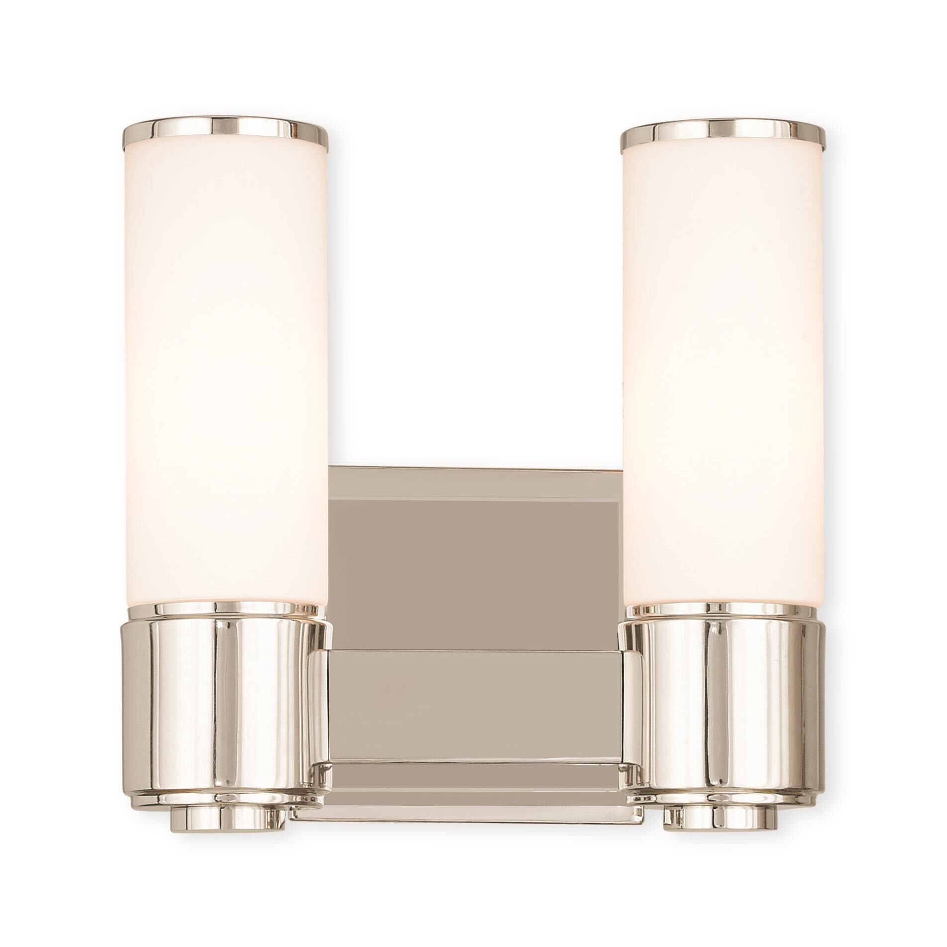 Shown in Polished Nickel finish and Hand Blown Satin Opal White glass